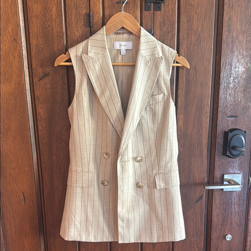 REISS Pinstripe Sleeveless Blazer Vest, size 2 - Picture 6 of 6